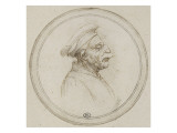 Caricature d'homme coiffé d'un bonnet rond