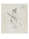 Caricature de Thomas Couture par lui-même au cours d'un repas en compagnie de MDugleré