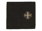 Voile de calice en velours noir brodé or et argent