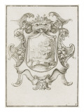 Cartouche avec un paysage