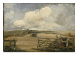 Paysage avec un champ et une barrière