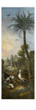 Paysage avec dindons  outardes et lapins