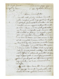 Lettre signalant que la famille rebelle des Bonaparte a quitté la Corse