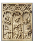 Feuillet gauche d'un diptyque : Vierge glorieuse allaitant et entourée d'anges musiciens