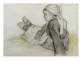 Jeune Bretonne assise