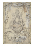 Medallion Topped with a Crown Surrounded by Arabesque