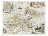 Carte chasseresse et mythologique de Brocéliande  forêt de Paimpont