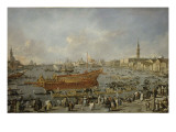 Départ du Bucentaure vers le Lido de Venise  le jour de l'Ascension