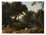 Paysage aux baigneuses