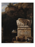 Paysage a grotte avec sarcophage antique (1717)