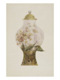 Model Covered Earthenware Vase Decorated with Phlox