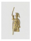 Pendentif ()   amulette ()   or Figure estampée d'Athéna drapée   casquée et tenant une lance
