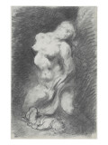 Nude Woman Kneeling with a Child Lying on the Ground