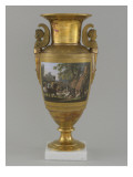 Vase en porcelaine de Paris avec scène de chasse