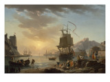 Marine  soleil couchant