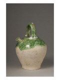 Cruche à goulot (Gargoulette); glaçure verte