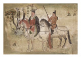 Notable suivi de son écuyer (fragment d'une scène de la vie du Bouddha)