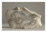 Ostracon : trois chiens chassant une hyène