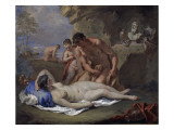 Nymphe allongée et satyres