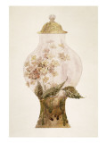 Model Covered Earthenware Vase Decorated with Phlox