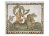 Mosaïque "Le triomphe de Neptune" en médaillon central avec 56 médaillons autour