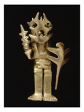 Pendentif représentant un personnage masqué et portant des bâtons