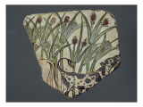 Morceau de faïence  carreau :taurillon dans les papyrus