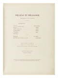 Pelléas & Mélisande  drame lyrique en 5 actes & 12 tableaux de Maurice Maeterlinck
