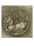 Ornament with a Deer Lying in a Circle of Oak Branch