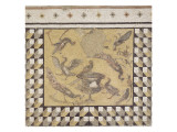 Paons et oiseaux divers autour d'un canthare (fragment de mosaïque de pavement)
