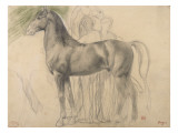 Suivantes de Sémiramis et cheval  étude pour Sémiramis