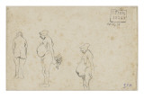 Femme nue  de dos  et vieille femme nue coiffd'un bonnet