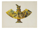 Modèle de vase en faïence en forme de buire à décor de cigales et d'herbages