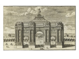 Page  99 : page de titre du Livre Quatrième  Vue de l'arc de triomphe en l'honneur de Louis XIV