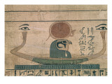 Papyrus anonyme : barque de Ré Horakhty le soleil levant