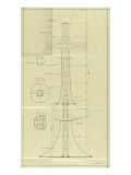 Notre-Dame du Rosaire (Lourdes) : croquis technique de montage de la croix  plans et élévation