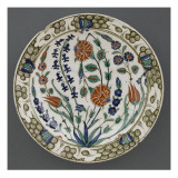 Plat aux tulipes rouges
