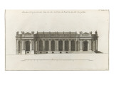 Planche 102 : Elévation de façade latérad’une  ai du Palais Bourbon  du côté  jardins