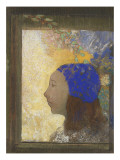 Portrait de jeune femme au bonnet bleu