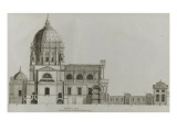 Planche 196 : Elévation et coupe latérale de l’église et du monastère du Va