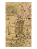 Princes and Servants with Reading Dogs Beside a Tree