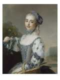 Portrait d'une danseuse ou d'une actrice tenant un bouquet de fleurs