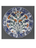 Plat aux hautes tiges de tulipes et d'oeillets
