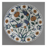 Plat aux tulipes bleues