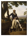 Portrait d'un chasseur avec ses chiens dans un paysage  dit Portrait d'Alexandre Dumas père