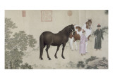 Qazaq présentant len tribut leurs chevaux à l'empereur Qianlong