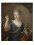 Princesse inconnue présentant une pomme à un singe