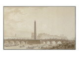 Projet d'obélisque sur le Pont Neuf; vue de l'île de la Cité