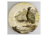 Assiette décorative à crêtes : perdrix