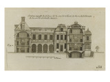 Planche 238 (2) : Elévation et profil du dedans de cour de l'hôtel d'Aumont   rue de Jouy à Paris